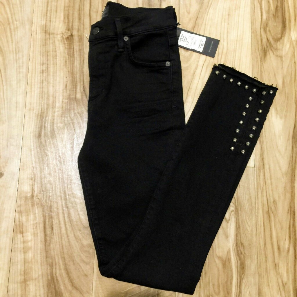 Citizens Of Humanity Jeans 26x28 Rocket High Rise Skinny Ankle Split Hem Studded